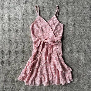 Shein Short Pink Floral Print Dress
